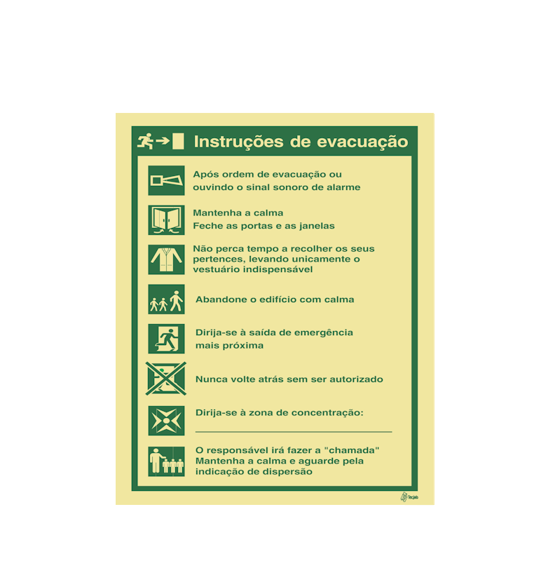 Sinalética Instruções de Evacuação - IS0047
