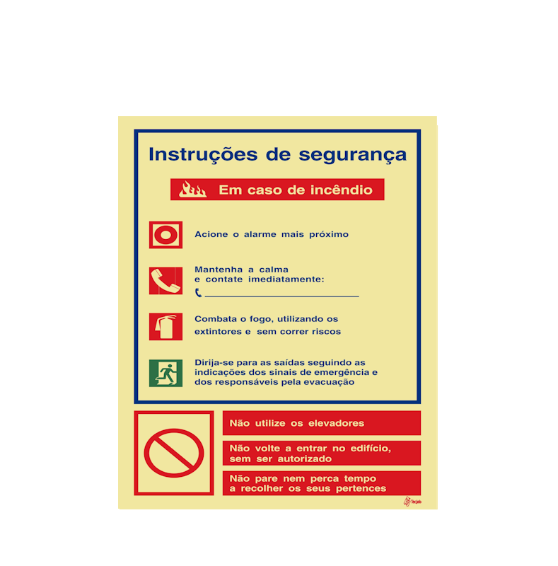 Sinalética Instruções de Segurança em Caso de Incêndio - IS0043