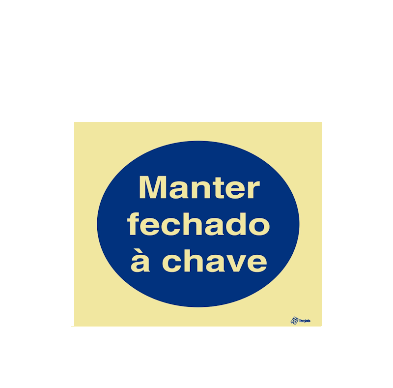 Sinalética Manter Fechado à Chave - OB0170