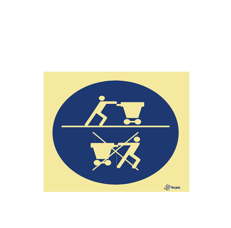 Sinalética Obrigatório Empurrar. Não Arrastar - OB0182