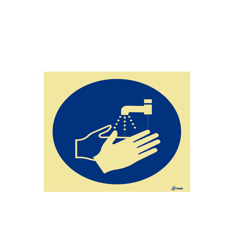 Sinalética Obrigatório Lavar as Mãos - OB0175
