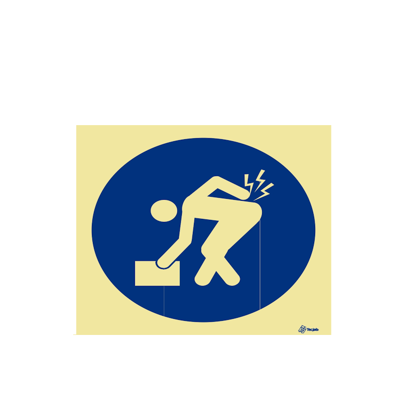 Sinalética Obrigatório Levantar Corretamente - OB0179