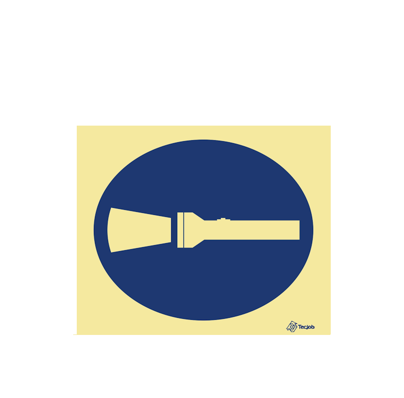 Señal Obligatorio llevar linterna – OB0123