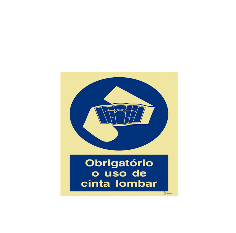 Sinalética Obrigatório o Uso de Cinta Lombar - OB0106