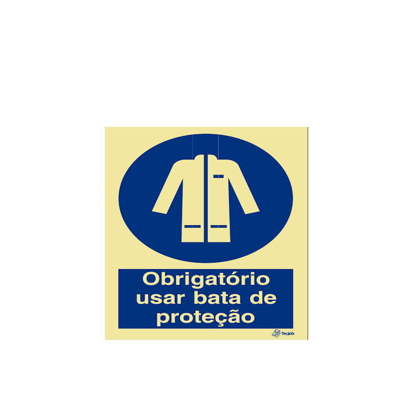Sinalética Obrigatório Usar Bata de Proteção - OB0092