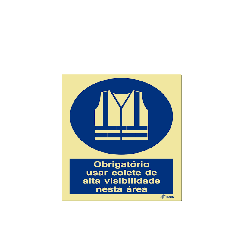 Sinalética Obrigatório Usar Colete de Alta Visibilidade Nesta Área - OB0103