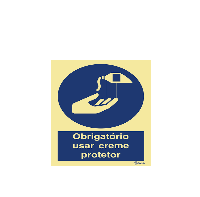Sinalética Obrigatório Usar Creme Protetor - OB0208