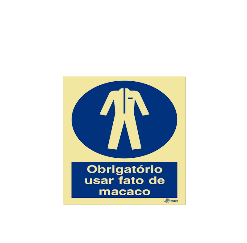 Sinalética Obrigatório Usar Fato de Macaco - OB0093