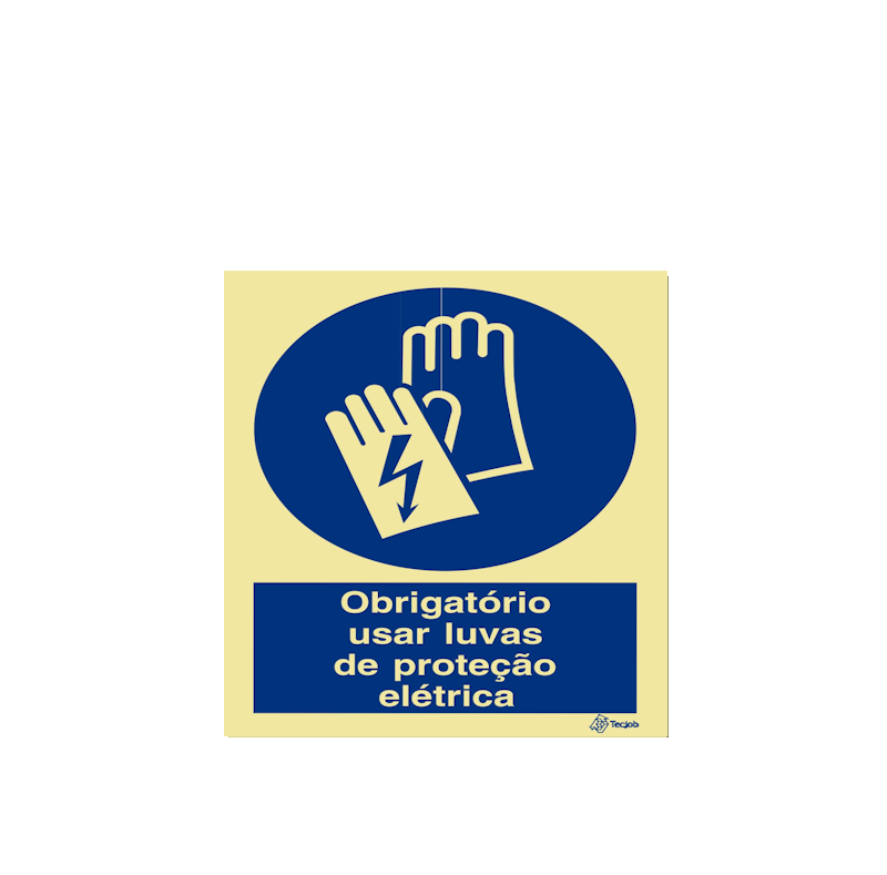 Sinalética Obrigatório Usar Luvas de Proteção Elétrica - OB0061