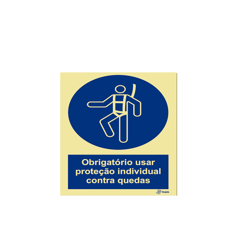 Sinalética Obrigatório Usar Proteção Individual Contra Quedas - OB0104