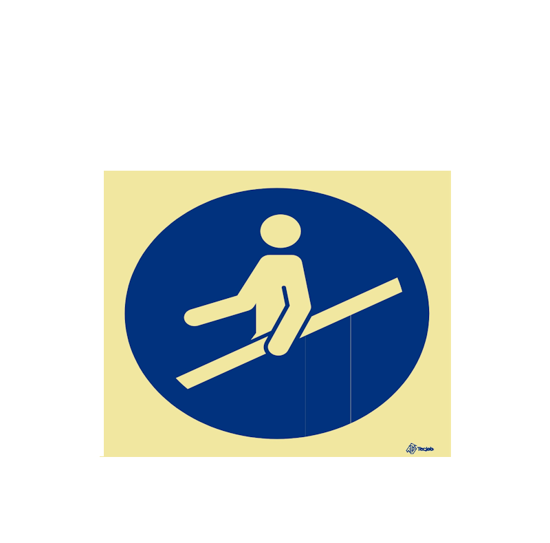 Sinalética Obrigatório Utilizar o Corrimão - OB0178