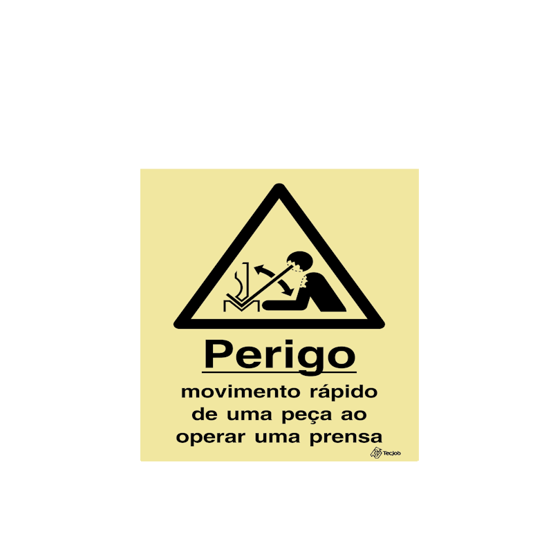 Sinalética Perigo Movimento Rápido de uma Peça ao Operar uma Prensa - IS0251