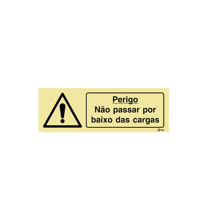 Sinalética Perigo Não Passar por Baixo das Cargas - IS0414