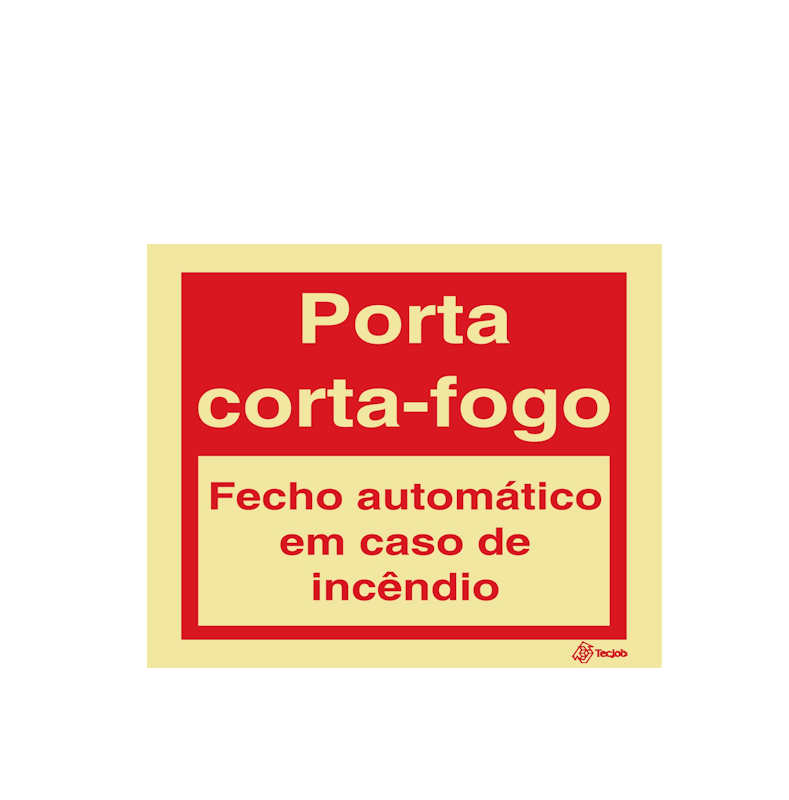 Sinalética Porta Corta-Fogo Fecho Automático em Caso de Incêndio - I0540