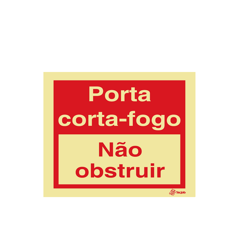 Sinalética Porta Corta-Fogo Não Obstruir - I0541