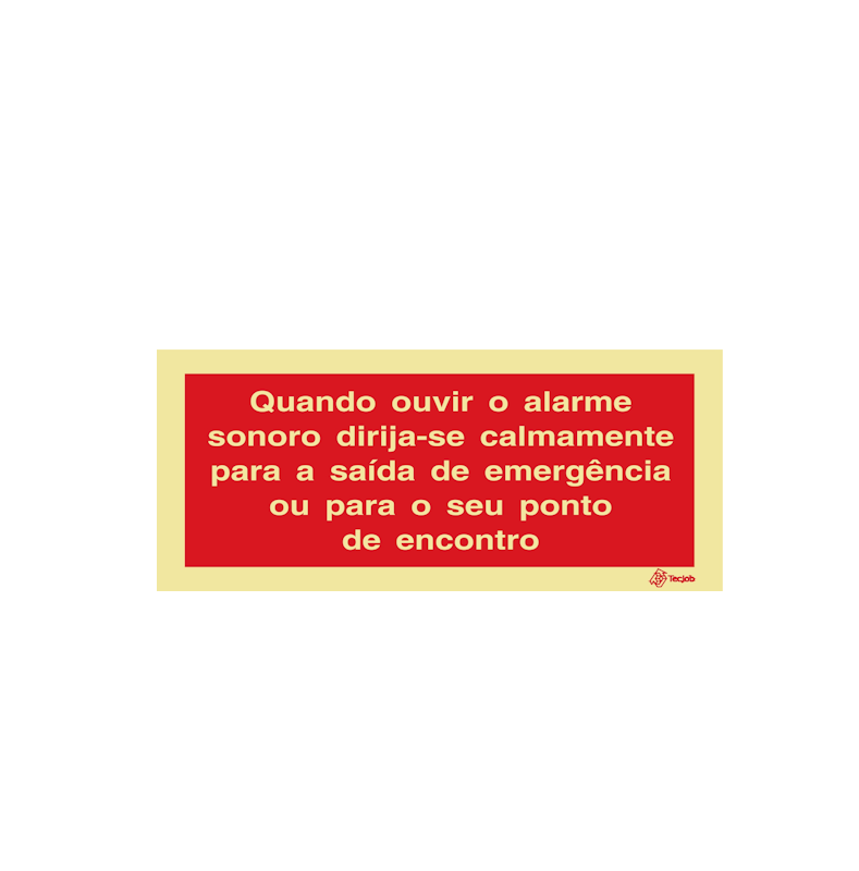 Sinalética Alarme Sonoro Dirija-se para Saída de Emergência ou Ponto de Encontro – I0661