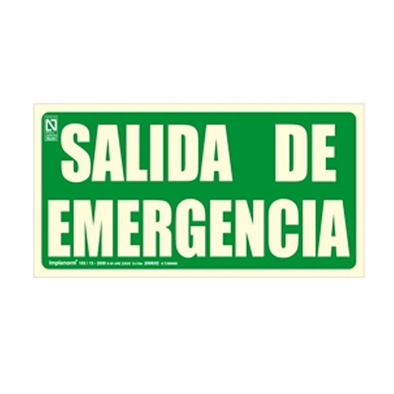 Señal Salida de Emergencia Fotoluminiscente Clase A – 297 x 148 mm