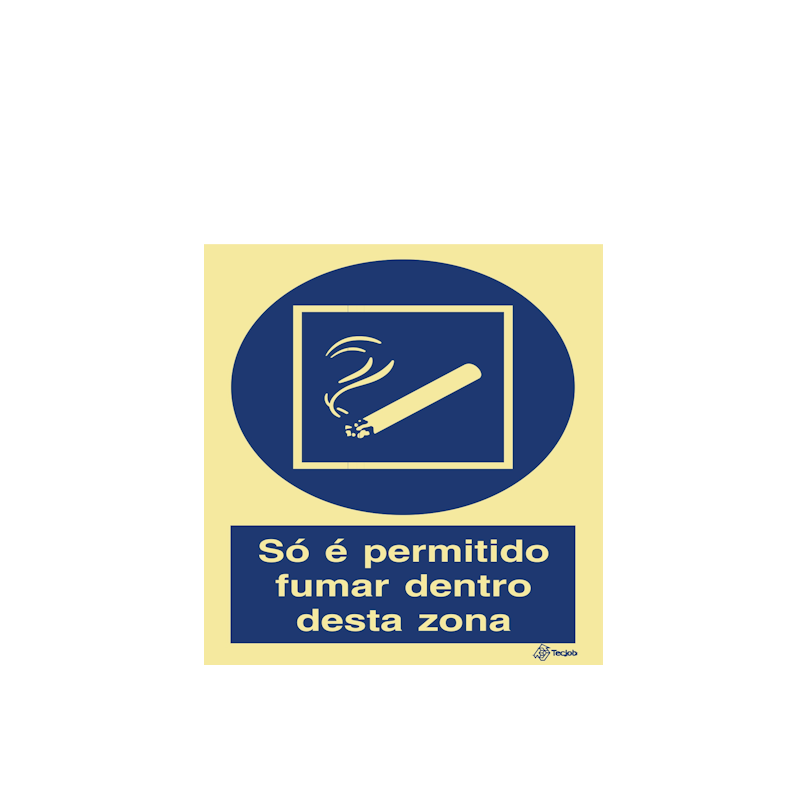 Sinalética Só é Permitido Fumar Dentro Desta Zona - OB0158