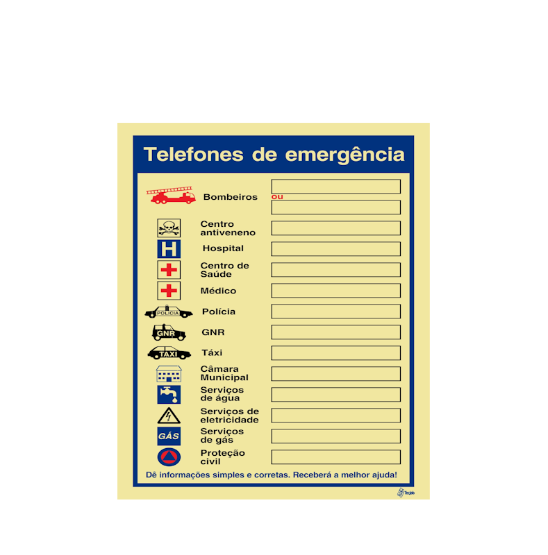 Sinalética Telefones de Segurança - IS0010