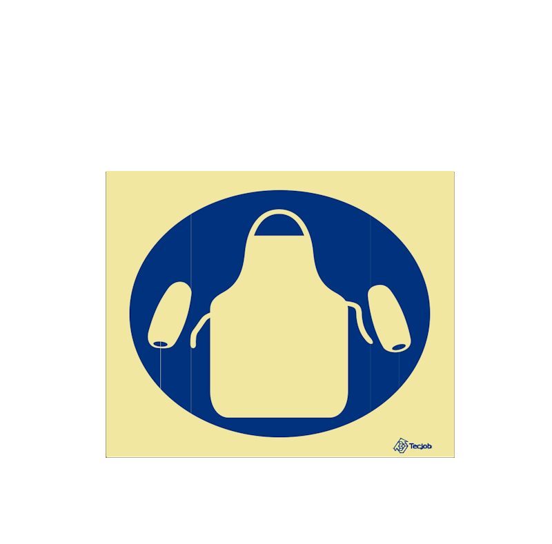 Sinalética Uso Obrigatório de Avental e Manguitos de Proteção - OB0074