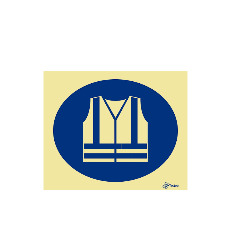 Sinalética Uso Obrigatório de Colete de Alta Visibilidade Nesta Área - OB0079