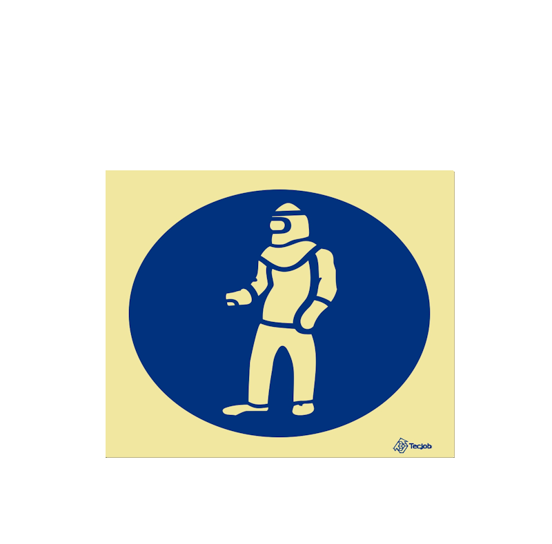 Señal Obligatorio usar traje de protección – OB0077