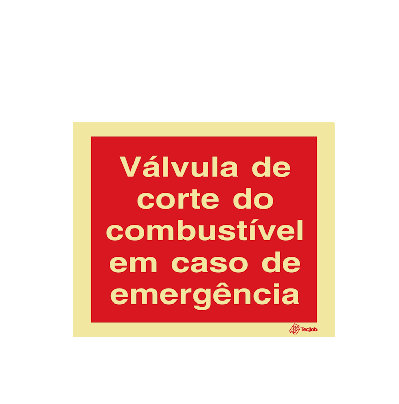 Sinalética Válvula de Corte do Combustível em Caso de Emergência - I0554